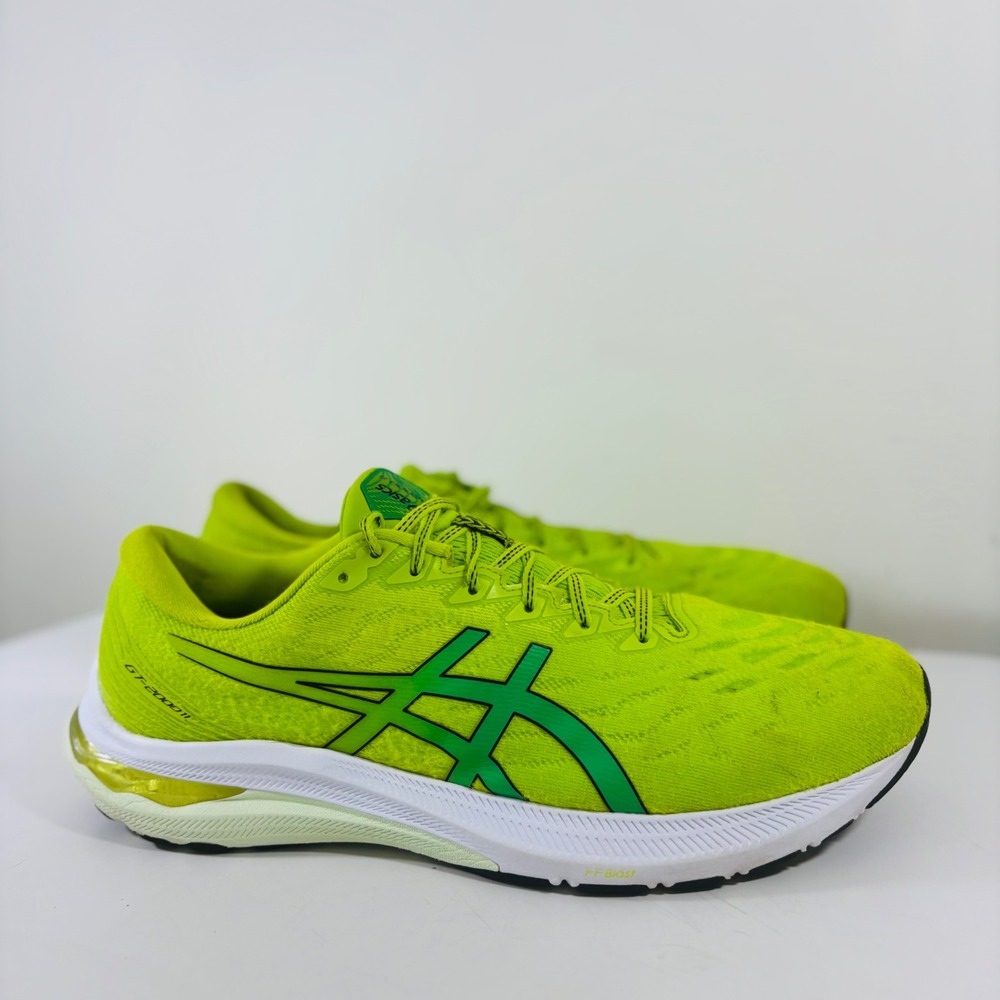 Asics GT-2000 11 Neon Green White Road Jogging Trainer Workout Shoes Men's Sz 13